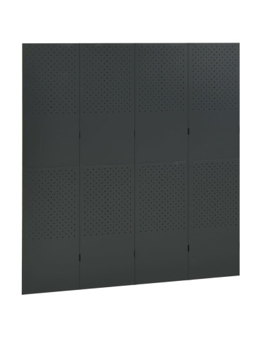Paravento a 4 Pannelli 2 pz Antracite 160x180 cm in Acciaio