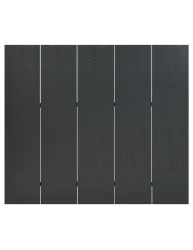 Paravento a 5 Pannelli 2 pz Antracite 200x180 cm in Acciaio