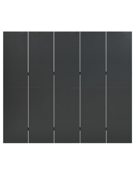 Paravento a 5 Pannelli 2 pz Antracite 200x180 cm in Acciaio