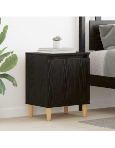 Armadio da Notte Rovere Nero 40 x 30 x 50 cm Legno multistrato