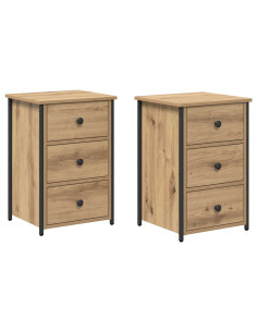 Armadio da Notte con cassetto 2 pcs Marrone 40 x 36 x 60 cm 2