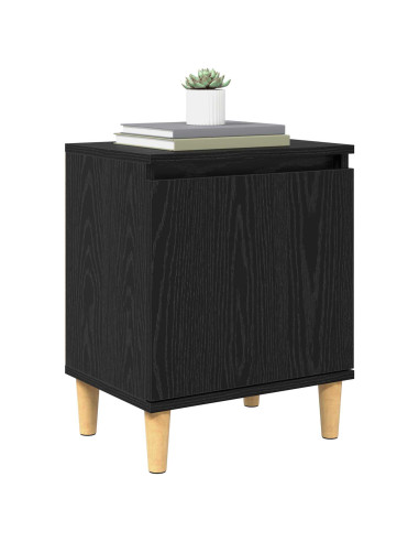 Armadio da Notte Rovere Nero 40 x 30 x 50 cm Legno multistrato