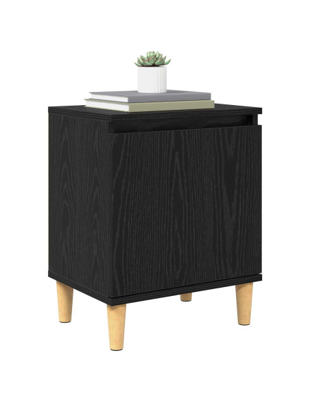 Armadio da Notte Rovere Nero 40 x 30 x 50 cm Legno multistrato