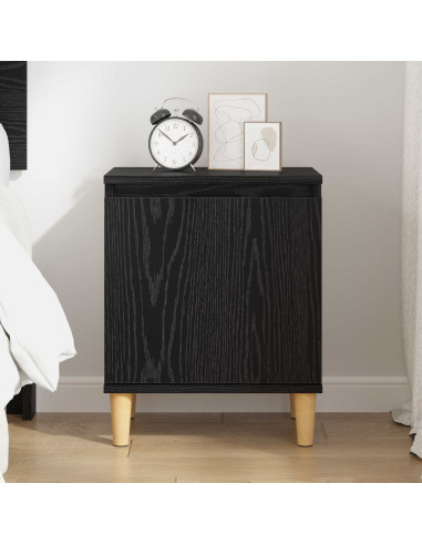 Armadio da Notte Rovere Nero 40 x 30 x 50 cm Legno multistrato