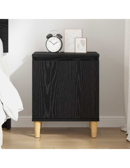 Armadio da Notte Rovere Nero 40 x 30 x 50 cm Legno multistrato