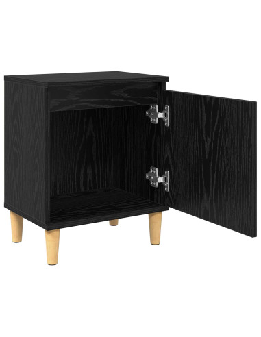 Armadio da Notte Rovere Nero 40 x 30 x 50 cm Legno multistrato