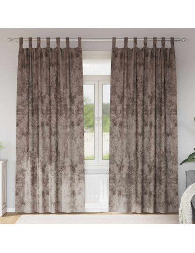 Tende in Velluto 2 pcs Cappuccino 245 x 140 cm Velluto