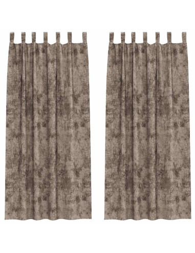 Tende in Velluto 2 pcs Cappuccino 245 x 140 cm Velluto