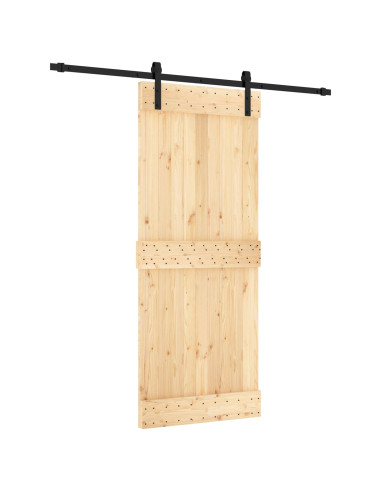 Porta scorrevole Naturale e Nero 85 x 210 cm