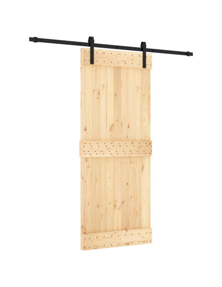Porta scorrevole Naturale e Nero 85 x 210 cm