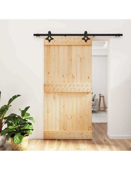 Porta scorrevole Naturale e Nero 100 x 210 cm