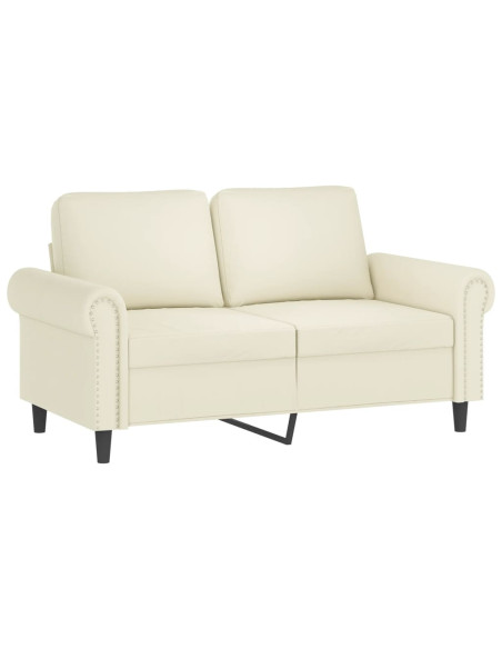 Set di Divani 3 pz con Cuscini Crema in Velluto