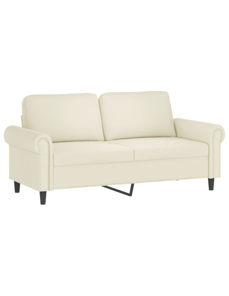Set di Divani 3 pz con Cuscini Crema in Velluto