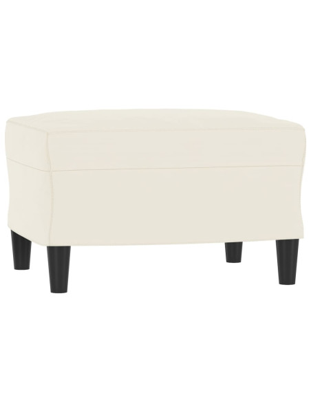 Set di Divani 3 pz con Cuscini Crema in Velluto