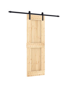 Porta scorrevole Naturale e Nero 70 x 210 cm 2