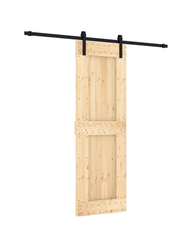 Porta scorrevole Naturale e Nero 70 x 210 cm