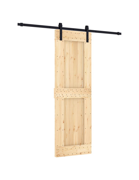 Porta scorrevole Naturale e Nero 70 x 210 cm