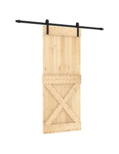 Porta scorrevole Naturale e Nero 85 x 210 cm 2