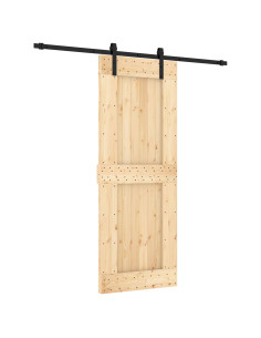 Porta scorrevole Naturale e Nero 80 x 210 cm 2