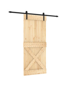 Porta scorrevole Naturale e Nero 90 x 210 cm 2