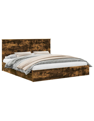 Letto con Contenitore con testiera Rovere fumé 180 x 200 cm