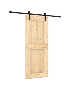 Porta scorrevole Naturale e Nero 85 x 210 cm 2