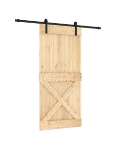 Porta scorrevole Naturale e Nero 95 x 210 cm 2