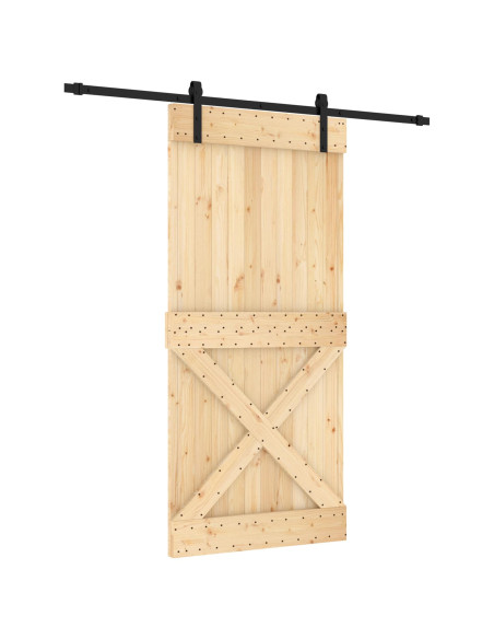 Porta scorrevole Naturale e Nero 95 x 210 cm