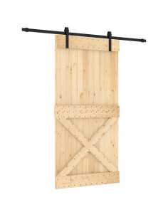 Porta scorrevole Naturale e Nero 100 x 210 cm 2