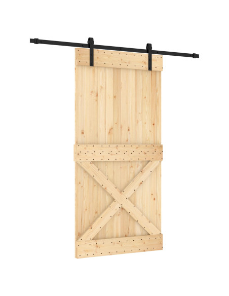 Porta scorrevole Naturale e Nero 100 x 210 cm