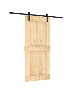 Porta scorrevole Naturale e Nero 95 x 210 cm 2