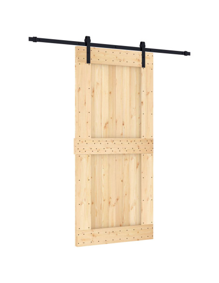 Porta scorrevole Naturale e Nero 95 x 210 cm