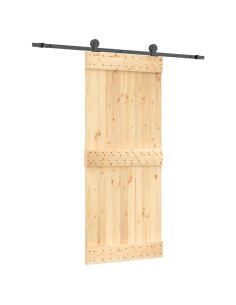 Porta scorrevole Naturale e Nero 85 x 210 cm 2