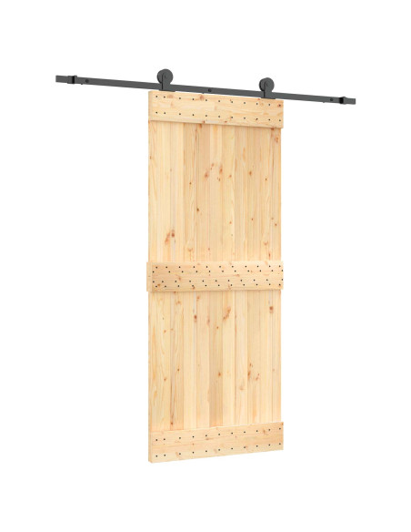 Porta scorrevole Naturale e Nero 85 x 210 cm
