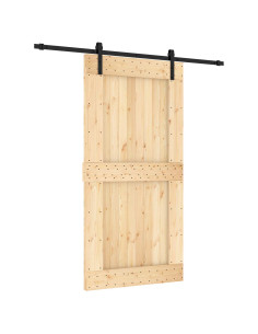 Porta scorrevole Naturale e Nero 100 x 210 cm 2