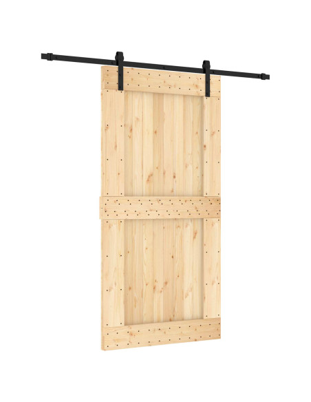 Porta scorrevole Naturale e Nero 100 x 210 cm