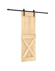 Porta scorrevole Naturale e Nero 70 x 210 cm 2