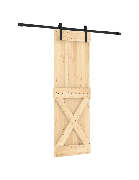 Porta scorrevole Naturale e Nero 70 x 210 cm