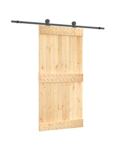 Porta scorrevole Naturale e Nero 100 x 210 cm 2