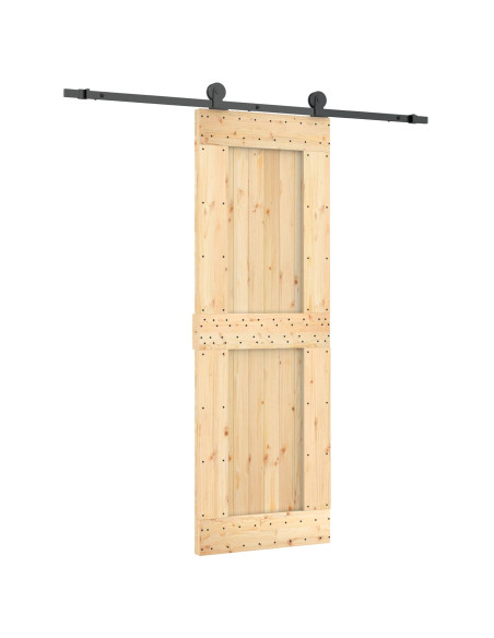Porta scorrevole Naturale e Nero 70 x 210 cm