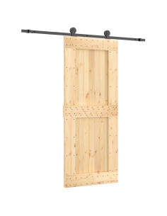 Porta scorrevole Naturale e Nero 85 x 210 cm 2
