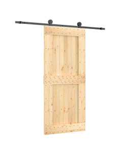 Porta scorrevole Naturale e Nero 90 x 210 cm 2