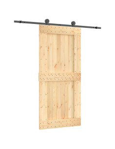 Porta scorrevole Naturale e Nero 95 x 210 cm 2