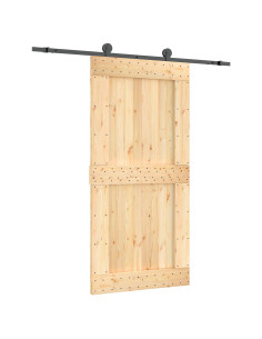 Porta scorrevole Naturale e Nero 100 x 210 cm 2