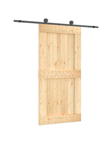 Porta scorrevole Naturale e Nero 100 x 210 cm