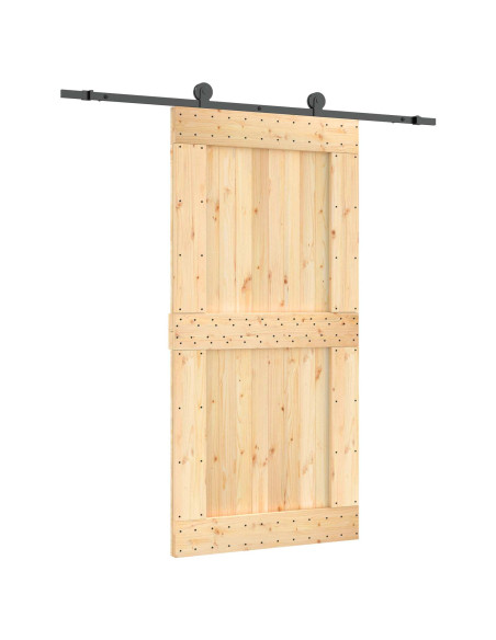 Porta scorrevole Naturale e Nero 100 x 210 cm
