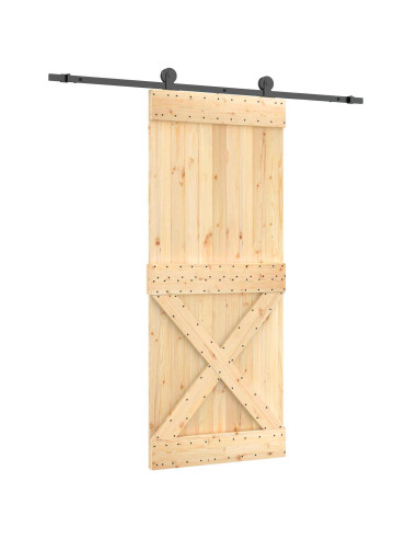 Porta scorrevole Naturale e Nero 85 x 210 cm