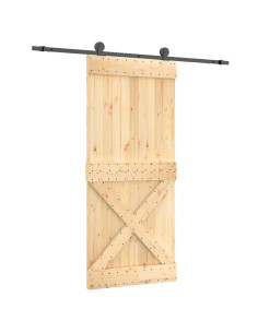 Porta scorrevole Naturale e Nero 90 x 210 cm 2