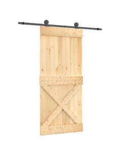 Porta scorrevole Naturale e Nero 95 x 210 cm 2