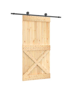 Porta scorrevole Naturale e Nero 100 x 210 cm 2